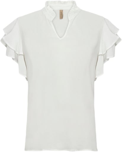 soyaconcept Scradia 194 Bluse Off White Kvinde 1100 Off White Kortærmede Bluser Str XL - Viskose hos Magasin