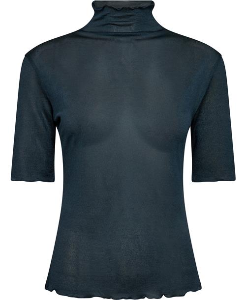 Se Filippa K Mock Neck Frill Top Kvinde Dawn Blue Rullekraver Str L - hos Magasin ved Magasin