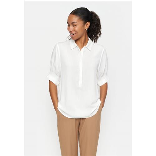 Soft Rebels Srmayson Blouse Kvinde Snow White Kortærmede Bluser Regular Fit Str XL - hos Magasin