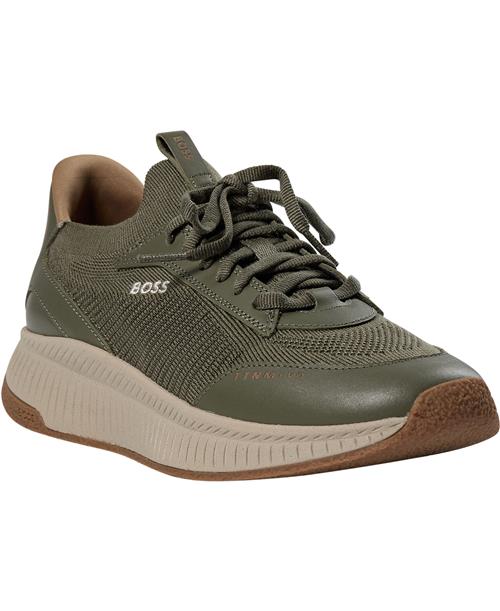 Se BOSS Ttnm EVO_Slon_Kntlt Mand Dark Green Sneakers Str 41 - hos Magasin ved Magasin