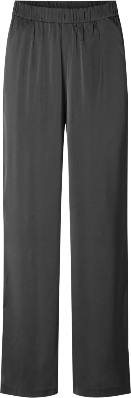 Selected Femme Slflenatinni Relaxed MW Wide Pant Kvinde Volcanic Ash Bukser Med Lige Ben Str 44 - hos Magasin