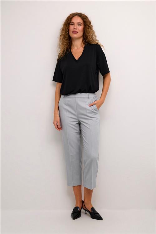 Se Kaffe Kasakura HW Cropped Pants Kvinde Grey Melange Bukser Str 46 - hos Magasin ved Magasin