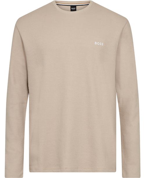 Se BOSS Waffle Lsshirt Mand Light Beige Sweatshirts Str XL - hos Magasin ved Magasin