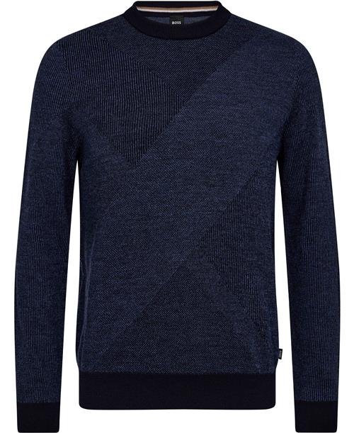 BOSS Heclaus Mand Dark Blue Sweaters Str L - hos Magasin