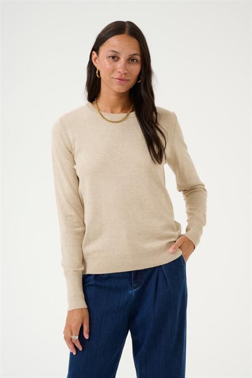 Se Kaffe Kalizza Knit Pullover Kvinde Feather Gray Melange Langærmede Bluser Str L - hos Magasin ved Magasin