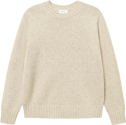 Se Les Deux Gary Fleck Wool Roundneck Mand Light Sand Sweaters Str M - Uld hos Magasin ved Magasin