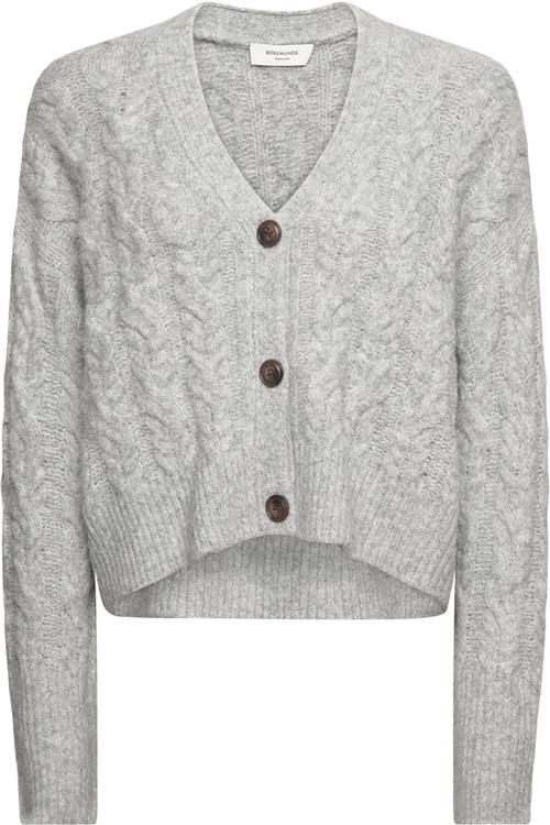 Se Rosemunde Cable Knit Cardigan Kvinde Grå Cardigans Str S/M - hos Magasin ved Magasin