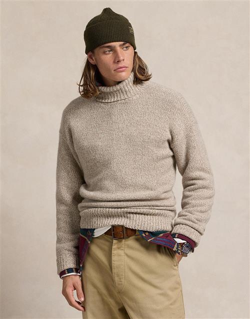 Se Polo Ralph Lauren 2/14 Wool Rws/nylonlsl-plo Mand Oatmeal Combo Turtlenecks Str XL - hos Magasin ved Magasin