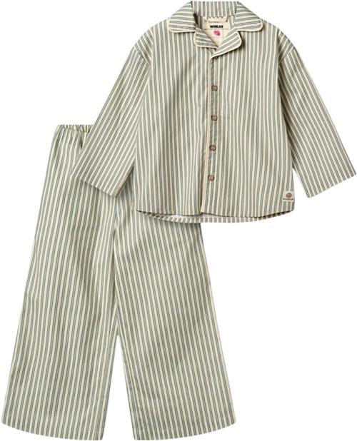 Wheat Pyjamas Bebbo Str 2 år / 92 cm - Soft Stripe Nattøj Bomuld hos Magasin