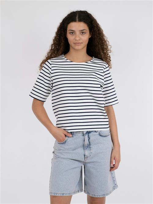 Neo Noir Soanie Stripe Tee Kvinde Navy Kortærmede T-shirts Str 44 - hos Magasin