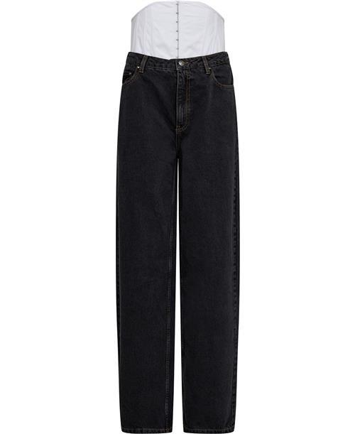 ROTATE Birger Christensen Corset Denim Jeans Kvinde Dark Grey Denim Straight Jeans Str 25 Denim - hos Magasin