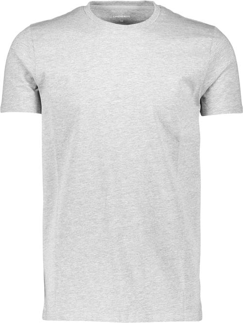 Lindbergh Mens Stretch Crew Neck tee S/S Mand Grå Kortærmede T-shirts Slim Fit Str L - hos Magasin