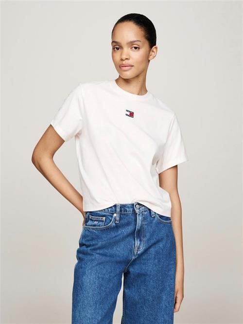 Tommy Hilfiger TJW BXY Badge TEE EXT Kvinde Ancient White Kortærmede T-shirts Str M - hos Magasin