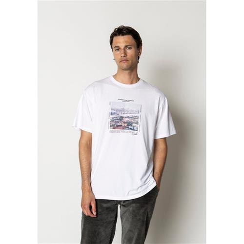 Clean Cut Copenhagen Sortedamssøen Organic Tshirt Mand White Kortærmede T-shirts Str S - Bomuld hos Magasin