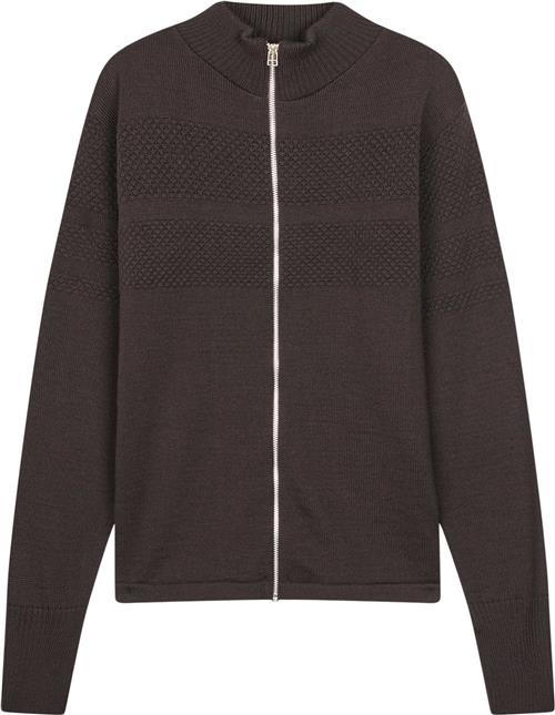 Se Mads Nørgaard - Copenhagen Wool Klemens Zip Knit Mand Brun Sweaters Str M - hos Magasin ved Magasin