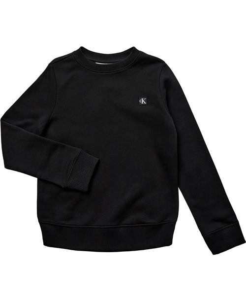 Calvin Klein Mono Mini Badge REG CN Str 12 - Ck Black Sweatshirts hos Magasin