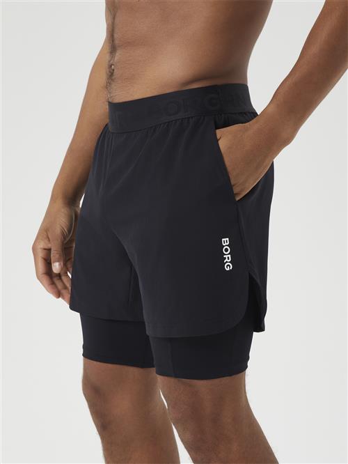 Björn Borg Borg 2 IN 1 Shorts Mand Black Beauty Badeshorts Str S - hos Magasin