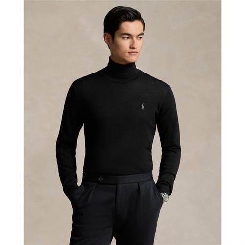 Se Polo Ralph Lauren 2/30 Merino WL Rwslsl-plo Mand Sort Turtlenecks Str S Merino - hos Magasin ved Magasin