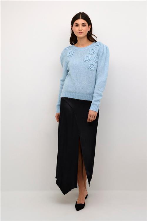 Culture Cuosa Pullover Kvinde Cashmere Blue Melange Sweaters Str XL - Cashmere hos Magasin