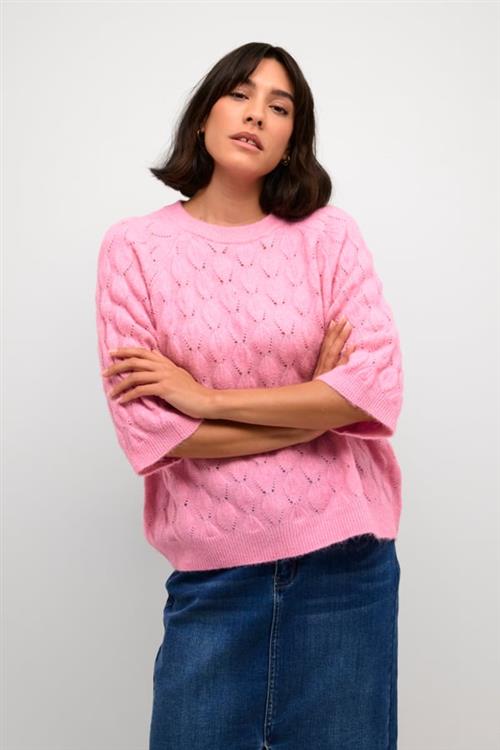 Kaffe Kamalene Knit Pullover Kvinde Rosebloom Melange Sweaters Str XS - hos Magasin