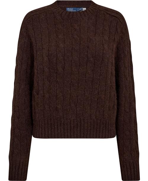 Se Polo Ralph Lauren 1/4 WL ALP Nylnlsl-plo Kvinde Cedar Melange Sweaters Str S - hos Magasin ved Magasin