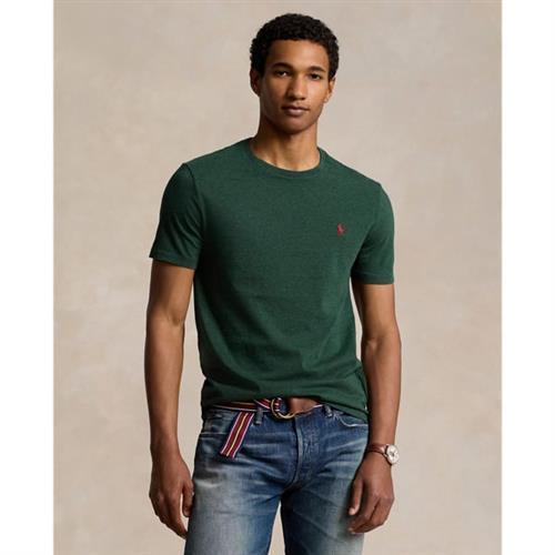 Se Polo Ralph Lauren Custom Slim Fit Jersey Crewneck Tshirt Mand Scotch Pine Heather/c3961 Kortærmede T-shirts Slim Fit Str L - Bomuld hos Magasin ved Magasin