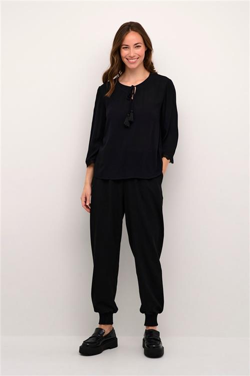 Cream Crcharlott Harem Pant Kvinde Pitch Black Bukser Med Brede Ben Str 42 - hos Magasin