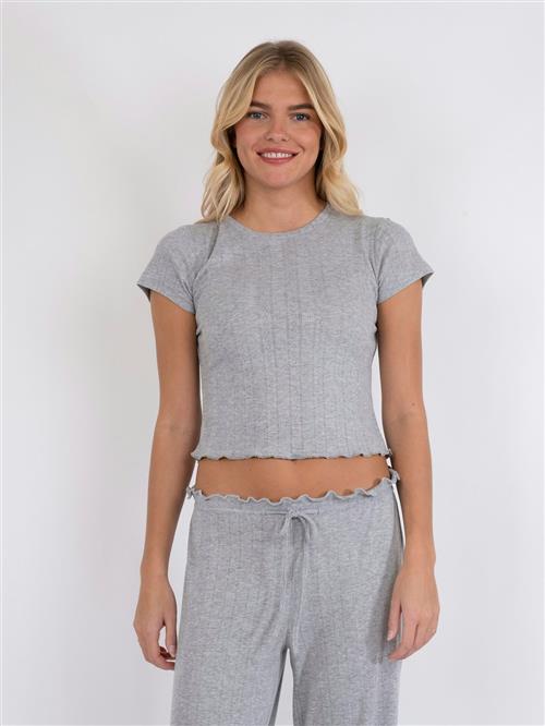 Neo Noir Lonnie Pointelle Top Kvinde Light Grey Toppe Str 44 - hos Magasin