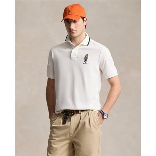 Polo Ralph Lauren 20/1 Meshssl-psh Mand F24 Deckwash White Vrsy Bear Kortærmede Poloer Str L - hos Magasin