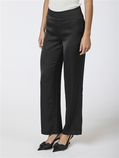 Neo Noir Debra Heavy Sateen Pants Kvinde Black Bukser Med Lige Ben Str 42 - hos Magasin