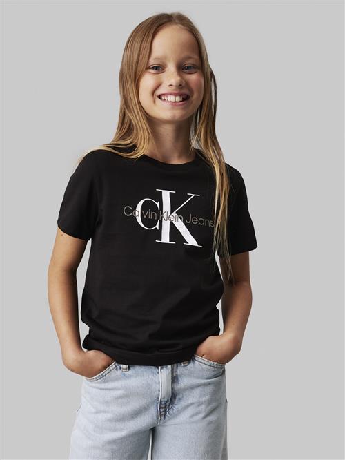 Calvin Klein CK Monogram SS Tshirt Str 14 - Ck Black Kortærmede T-shirts hos Magasin