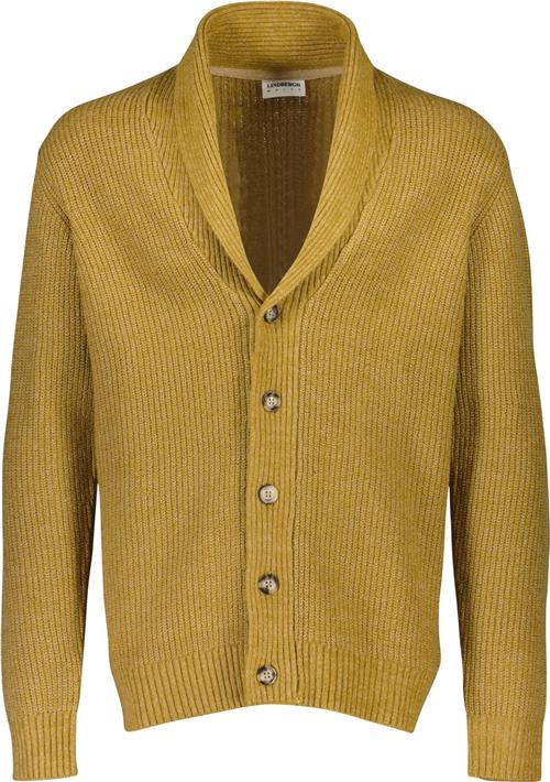 Se Lindbergh Shawl Collar Knit Cardigan Mand Brun Cardigans Relaxed Fit Str S - Bomuld hos Magasin ved Magasin