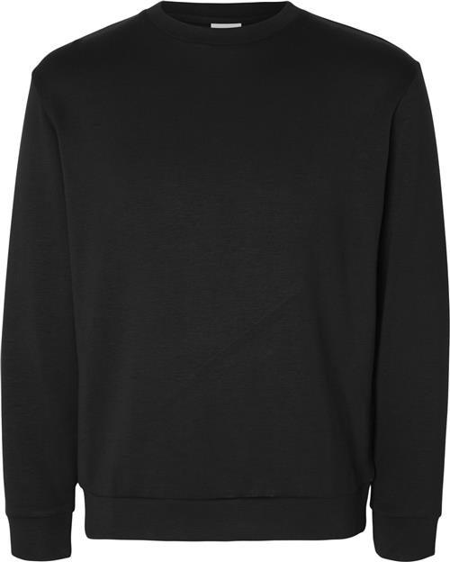 Se Selected Homme Slhemanuel Soft Crew Neck Sweat NOO Mand Sort Sweatshirts Str L - hos Magasin ved Magasin