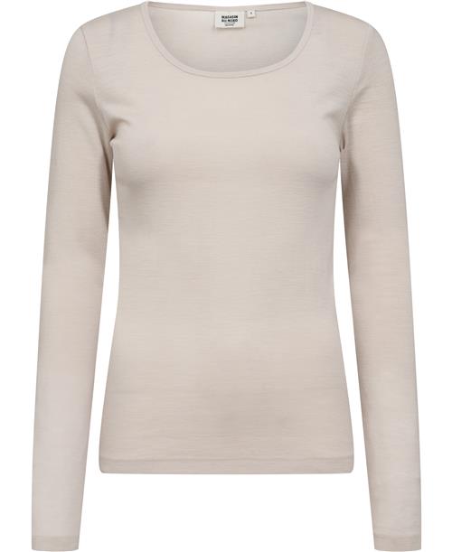 Magasin du Nord Collection Magasin Celia 3 100 RWS Merino Wool Kvinde Ivory Langærmede Bluser Str S Merino