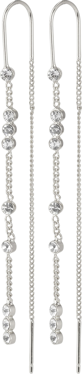 Se Pilgrim Silverplated Kamari Chain Earrings W/ Crystals one size - Ørehænger hos Magasin ved Magasin