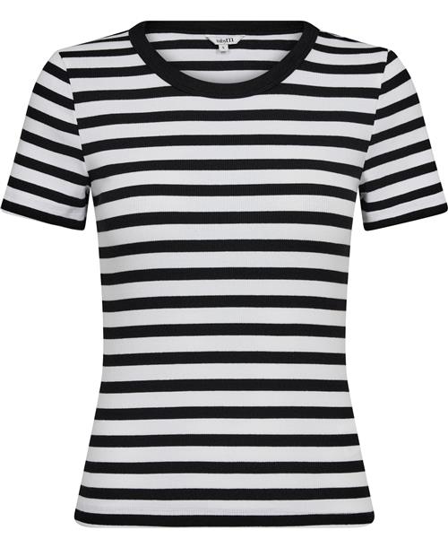 mbyM Otism Kvinde White Black Stripe Toppe Str XS - hos Magasin