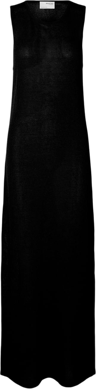 Selected Femme Slfmoon SUS SL Knit Dress Kvinde Sort Midi Kjoler Str S - hos Magasin