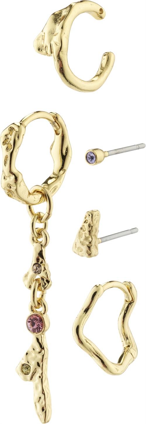 Pilgrim Irene Recycled Earrings & Cuff 5in-1 set Gold-plated one size - Creoler hos Magasin