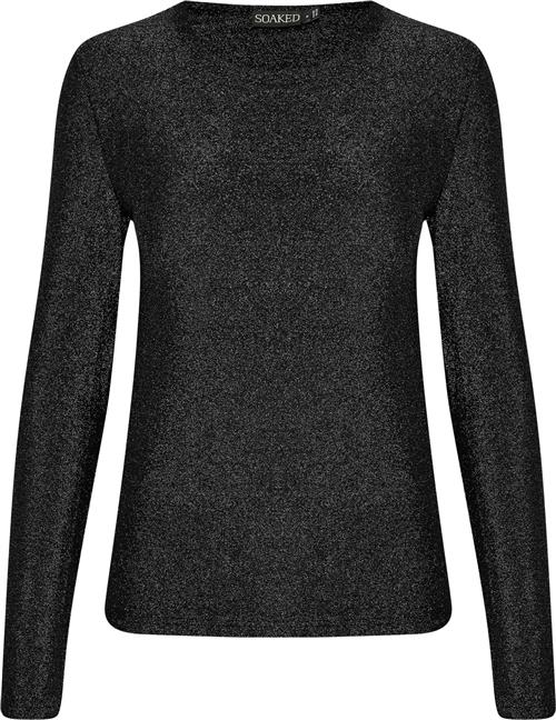 Se Soaked in Luxury Slskylara Round Neck LS Kvinde Black Langærmede T-shirts Slim Fit Str XS - hos Magasin ved Magasin