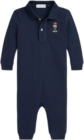 Se Polo Ralph Lauren 20/1 Meshls Bear Cov-op-cva Str 9M / 9-12 mdr - Blå Heldragter hos Magasin ved Magasin