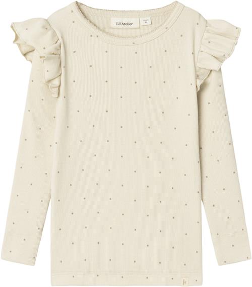 Lil' Atelier Nmfgago KUO LS Slim TOP LIL Str 116 - Birch Bluser hos Magasin