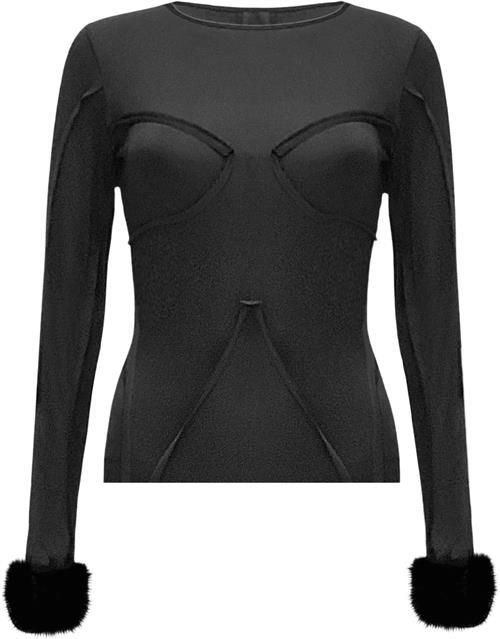 OW Collection Ciara Blouse Kvinde Black Langærmede Bluser Str L - Polyester hos Magasin