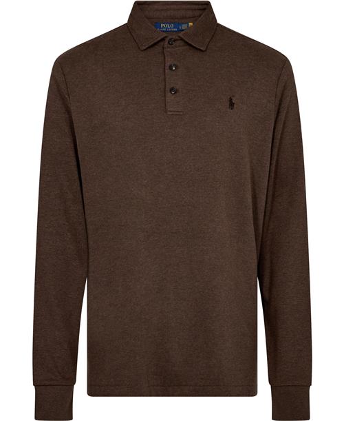 Polo Ralph Lauren 30/1 DBL KNT Jerseylsl-plo Mand Nutmeg Brown Heather/c8940 Langærmede Poloer Str S - hos Magasin