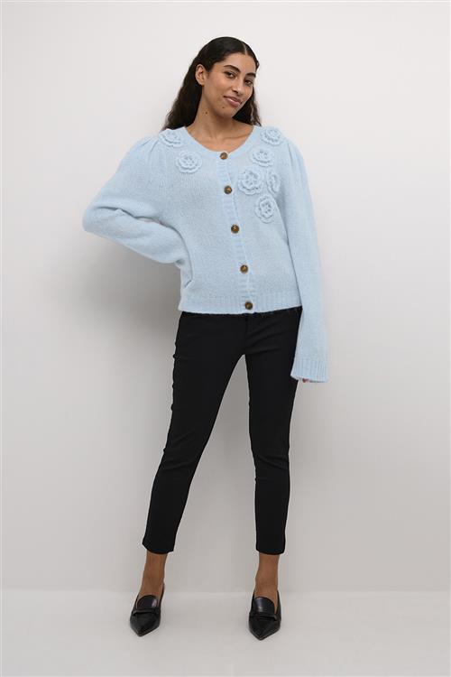 Se Culture Cuosa Cardigan Kvinde Cashmere Blue Melange Langærmede Bluser Str L - Cashmere hos Magasin ved Magasin