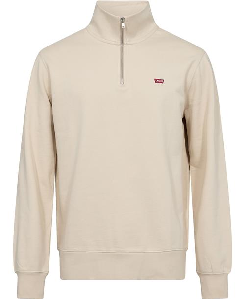 Se Levi's Original HM 1/4 ZIP FOG Mand Hvid Sweatshirts Str XL - Bomuld hos Magasin ved Magasin