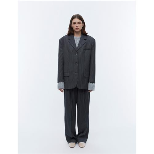 2NDDAY 2ND Harry Pinstripes Kvinde Dark Grey Melange Blazere Str 38 - hos Magasin