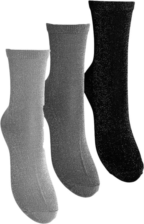 Se Pieces Pcshirley Glitter Socks 3pack Ankelstrømper - hos Magasin ved Magasin