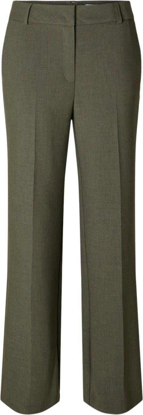 Se Selected Femme Slfrita MW Wide Pant Noos Kvinde Kalamata/melange Bukser Med Brede Ben Str 34 - hos Magasin ved Magasin