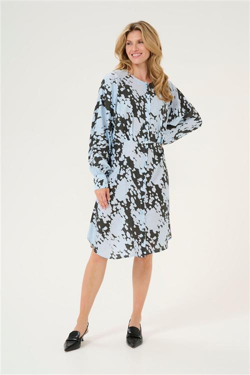 Kaffe Kalouise Dress Kvinde Grey/blue Graphic Cloud Midi Kjoler Str 40 - hos Magasin