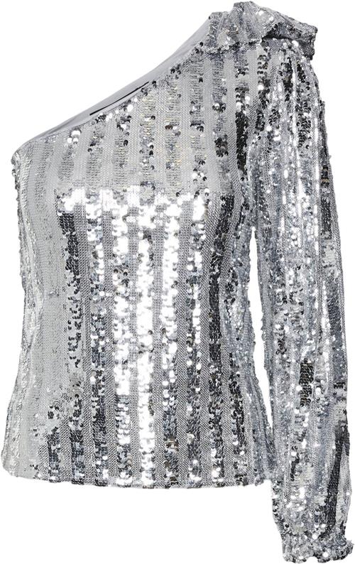 Vero Moda Vmefi ONE Shoulder LS TOP JRS Kvinde Silver Colour Toppe Str XS - hos Magasin